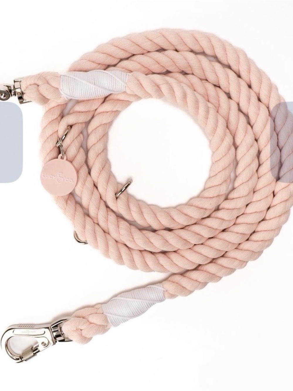Luxe Cotton Rope Dog Leash by Lucy & Co. - Blush Pink
